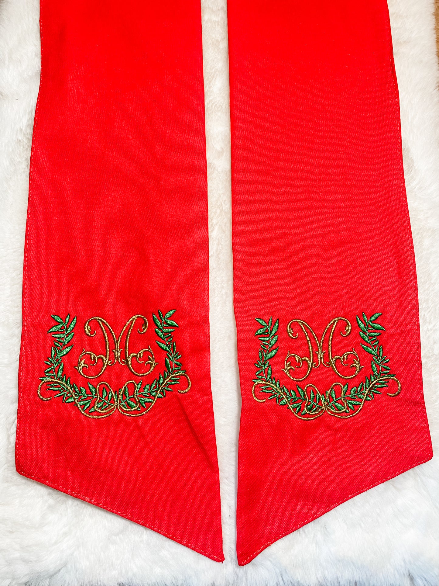 Christmas Greenery Wreath Sash