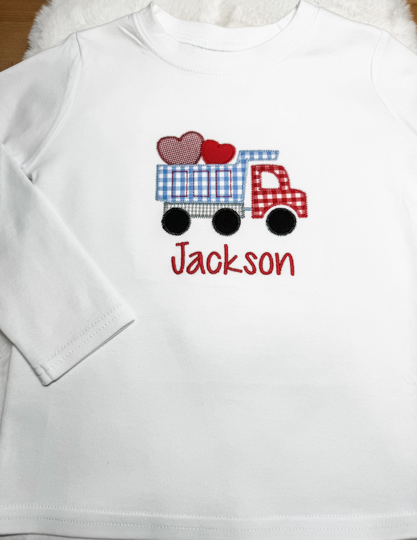 Valentines Appliqué Dump Truck