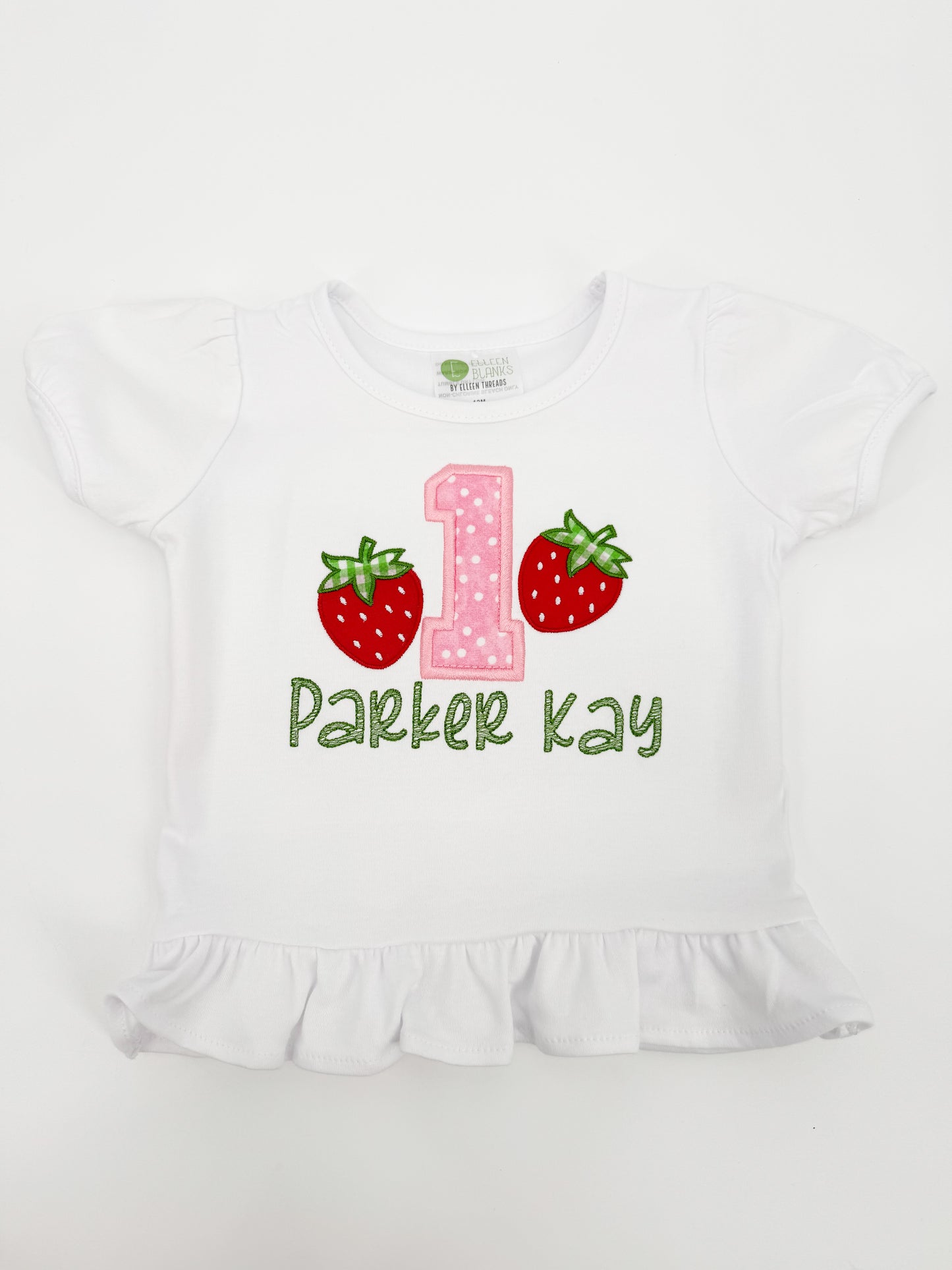 Birthday Number Strawberry Appliqué