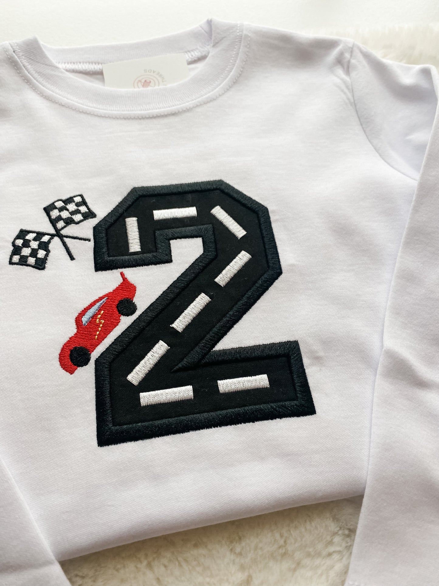 Racecar Birthday Applique