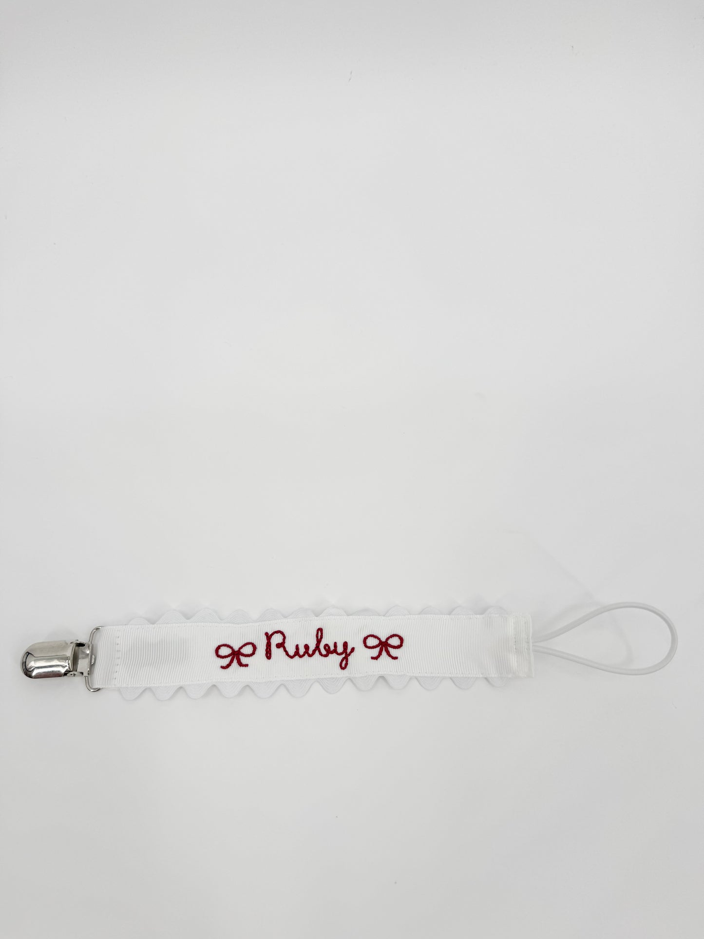 Embroidered Paci Clip - Mini Bows